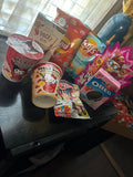 🔥🔥EXOTIC SNACKS BOX  🔥🔥.  (2)SHARE BAG CHIPS  (2) SODA (2) OREO STRAWBERRY WAFFER (1) SUPER LEMON CANDY BAG (1) SUPER COLA BAG CANDY