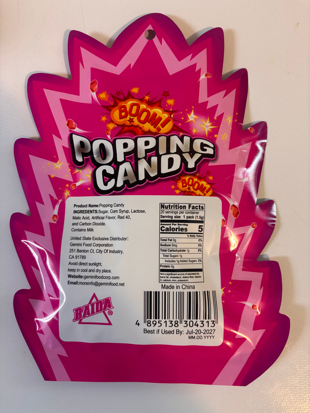 STRAWBERRY FLAVOR POPPING CANDY