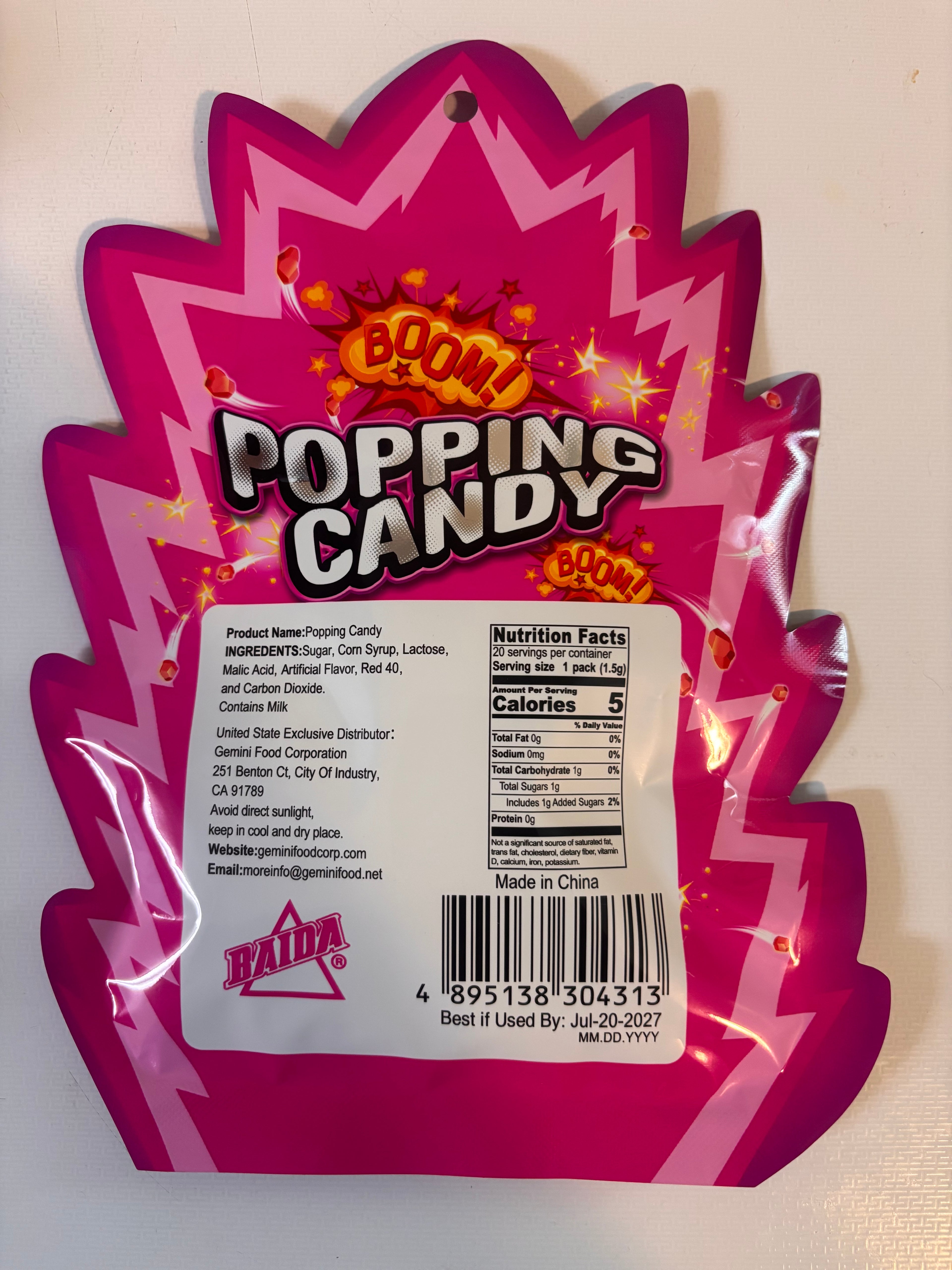STRAWBERRY FLAVOR POPPING CANDY