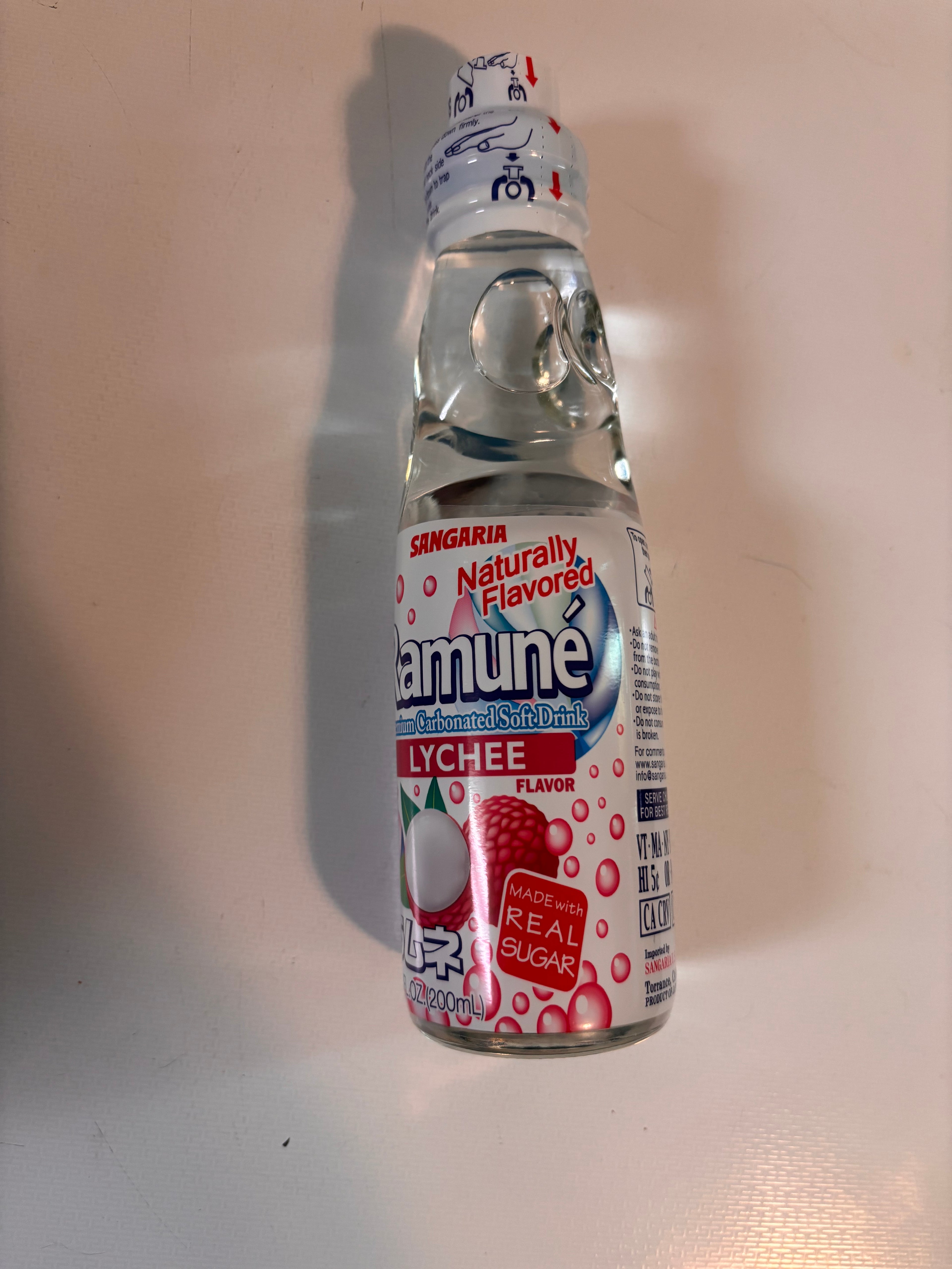 RAMUNE  LYCHEE FLAVOR SODA 6.76OZ
